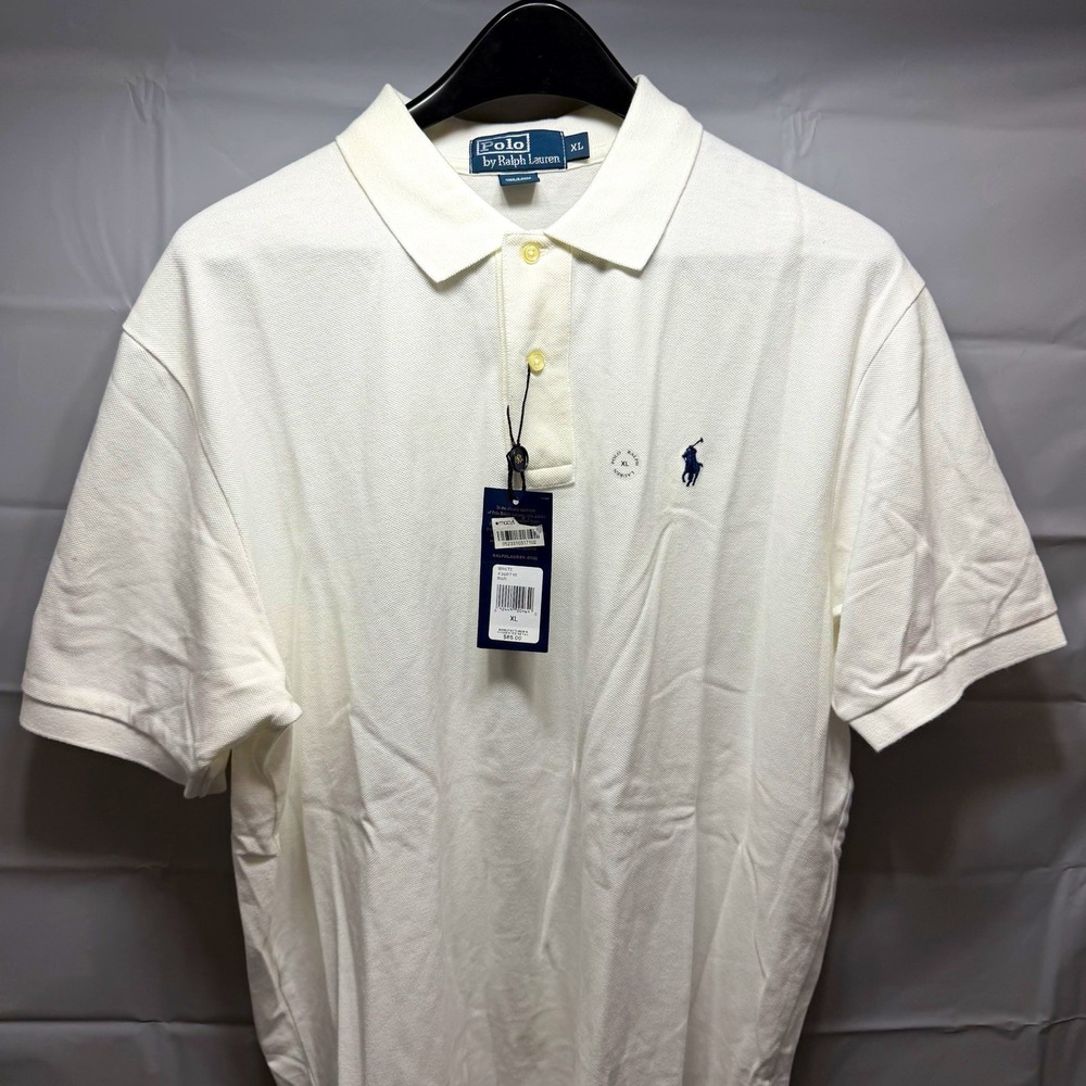 Polo Ralph Lauren Mesh Shirt Mens XL White Short Sleeve Pony Logo Polo NWT Flaw